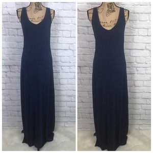 Lou & Grey Navy Tank Maxi Dress V Neck Sz Medium